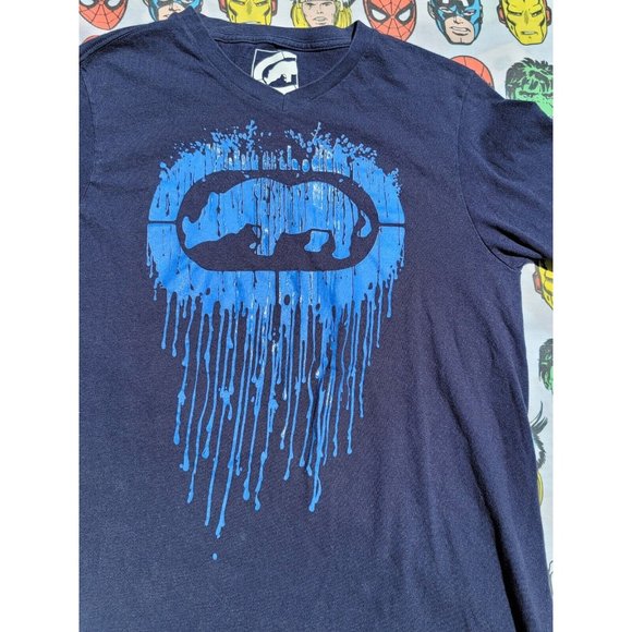 Ecko Unltd V Neck Shirt Medium 90s Skater Hiphop Streetwear Graffiti Hype... - Picture 2 of 5